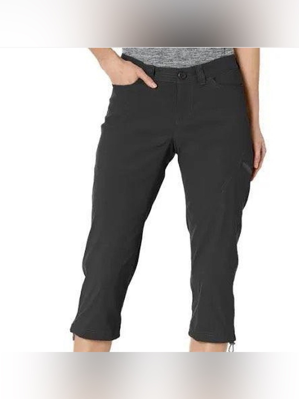 Eddie Bauer Rainier Capri Pants Black NWT Hiking Trail Outdoor Size 12